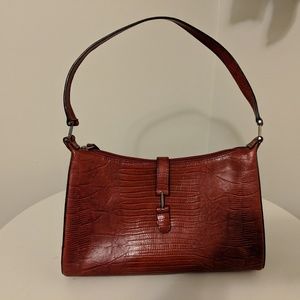 Ann Taylor Red Leather Purse Handbag